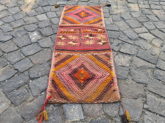 Vintage Turkish Small Rug - 1.5x4.2 Feet Rug