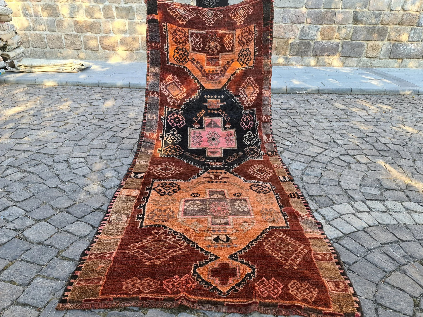 Vintage Turkish Runner Rug - 4.2x10.4 Feet Rug